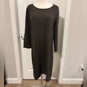 J. Jill Charcoal Gray 3/4 Sleeve Sweater Dress